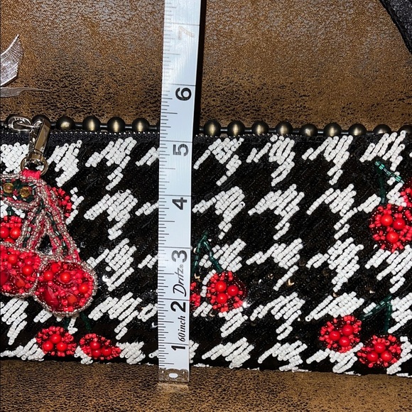 Handcrafted In India | Cherry 🍒 Beaded Bag w/ Bag Charm - Picture 10 of 10